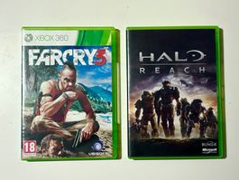 2 XBOX GAMES, XBOX 360, FARCRY 3, HALD REACH, GAMING