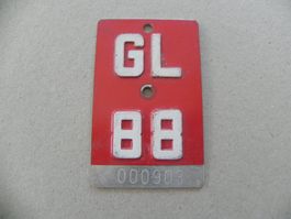 Nummer Nr. Velo Rad Velonummer 1988 GL 88 Glarus Geschenk