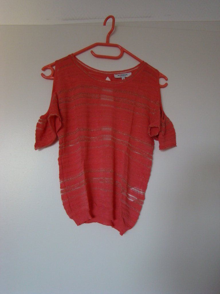 Morgan T-shirt: Morgan, t-shirt ajouré corail – Nuovo (secondo la descrizione) da Lussery-Villars venduto da pousinete02 6