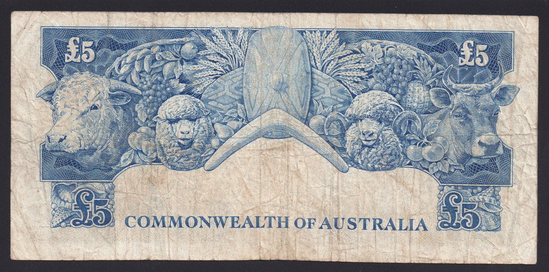 Banknoten: Australien 5 Pounds 1954 – Gebraucht aus Brugg AG von banknoten_muesli 1
