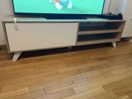 Light Wood & White TV Stand