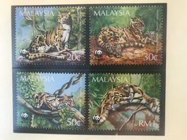 Malaysia 1995 Satz WWF Nebelparder postfrisch