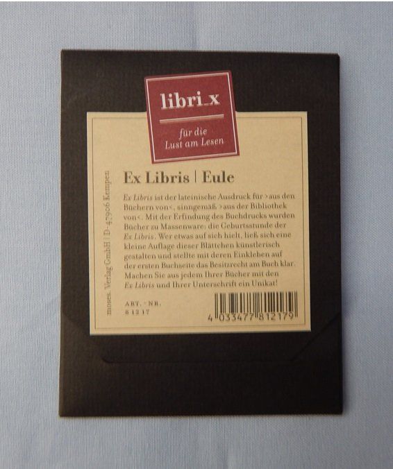 Altre raccolte & rarità: Exlibris, Eule - Packung mit 10 Stück, gummiert – Nuovo e nell'imballaggio originale da Gränichen venduto da Tonio 2