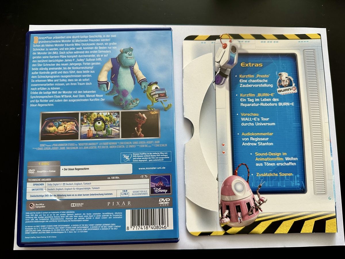 Tutti i DVDs: Pixar's Die Monster Uni & WALL-E DVD Double  – Usato da Gattikon venduto da Sarahs_Schatzkammer 1