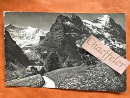 1958 Grindelwald. Fiescherwand mit Eiger.