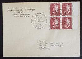 JB1) 1952, Pro Juventute FDC im 4-Block