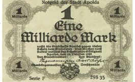 Apolda 1 Mrd.Mark Serie F 12.10.1923 VZ+-VZ++
