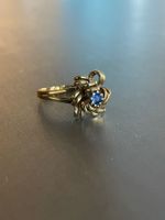 Goldring mit Saphir 585 Gelbgold Vintage