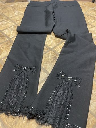 Glamour Pantaloni con pizzo e strass-M/L-new-Perfetti!