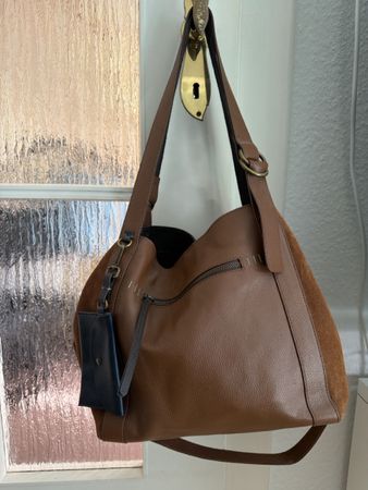 Damen Handtasche braun Leder gebraucht