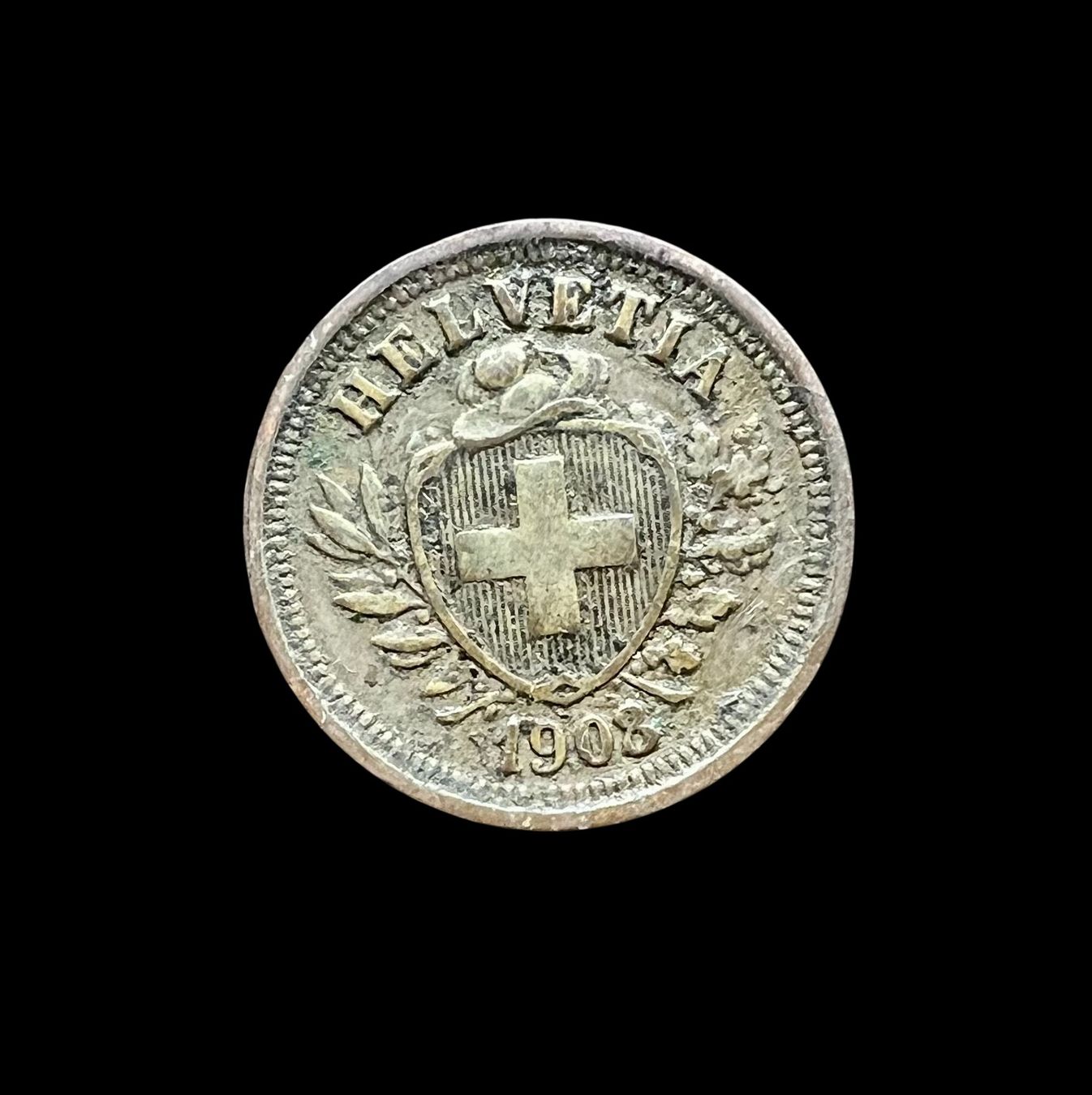 Alle Münzen: 1 Centime 1908 – Gebraucht aus Sion von numision