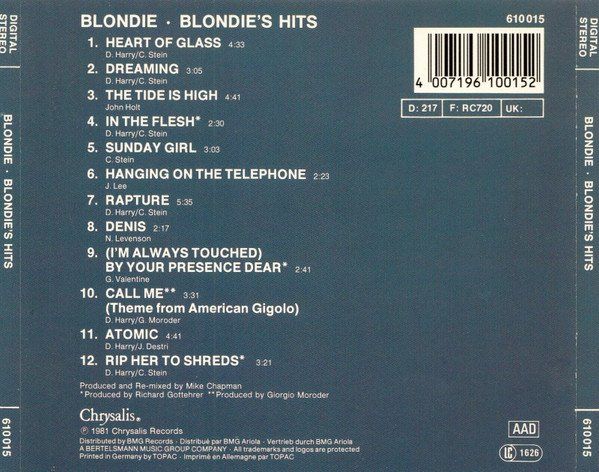 CDs: CD Blondie - Blondie's hits (1981) – Gebraucht aus Möriken AG von mineralia 1