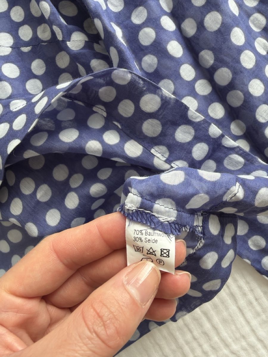 Camicette: Leichte Bluse mit Punktemuster, Seide & Baumwolle – Usato da Au ZH venduto da eac_gm25 3