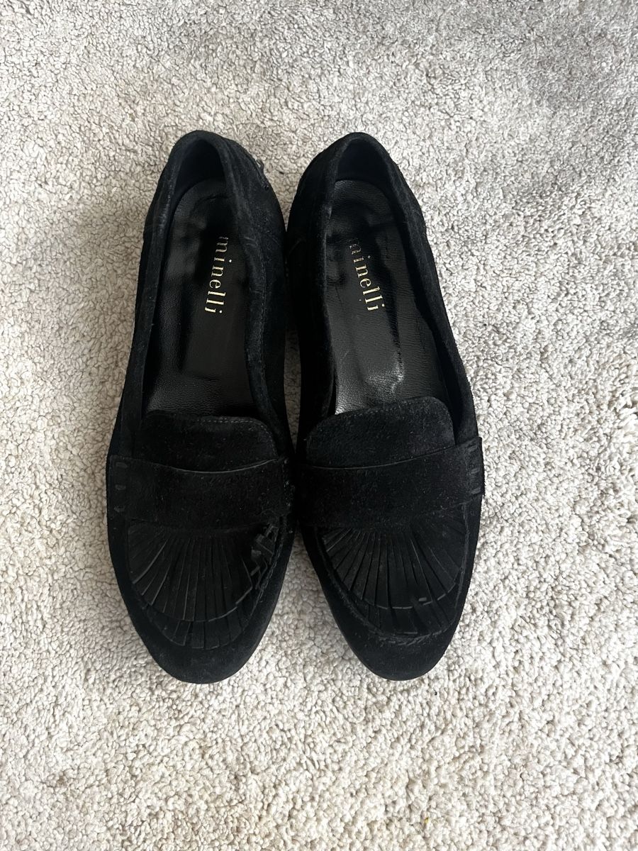 Scarpe da donna: Minelli Suede Loafers Schwarz, Gr. 37 – Usato da Zürich venduto da davidihagee