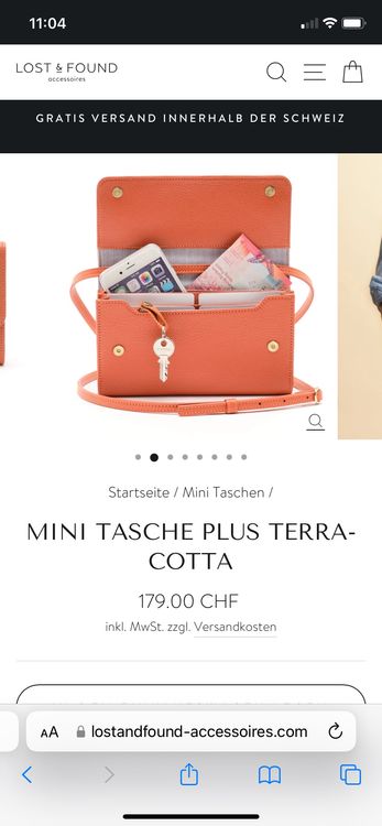 Mini Tasche Plus Terra-Cotta von Lost & Found Accessoires