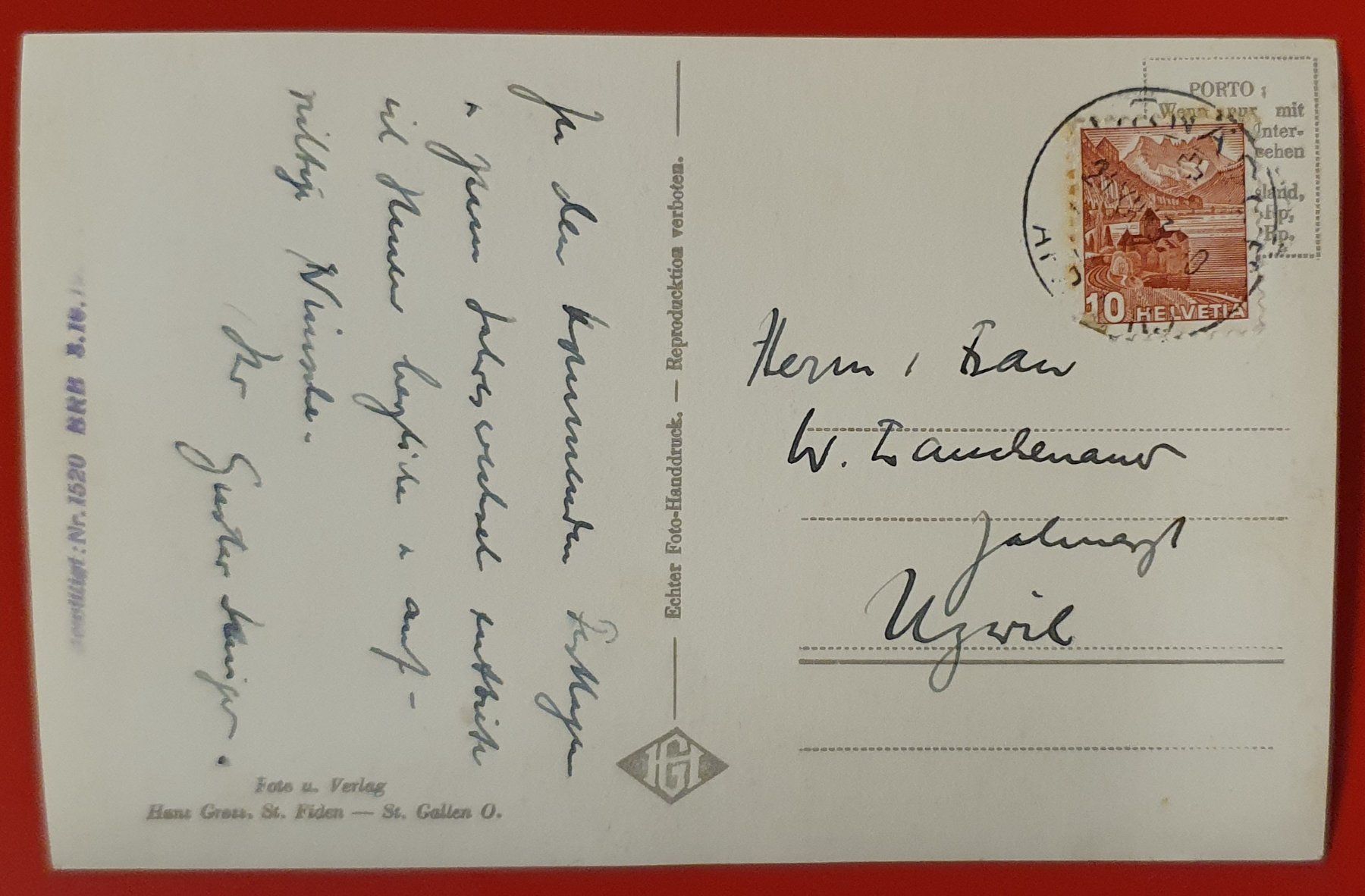 Cartoline postali: Urnäsch im Winter 1943 – Usato da Kreuzlingen venduto da Rschweiz1 1