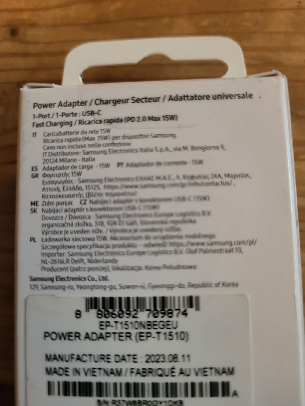 Samsung Unità & Adattatore: 15 W PP Power Adapter USB-C Port – Nuovo e nell'imballaggio originale da Guggisberg venduto da Aegertenlehn 1