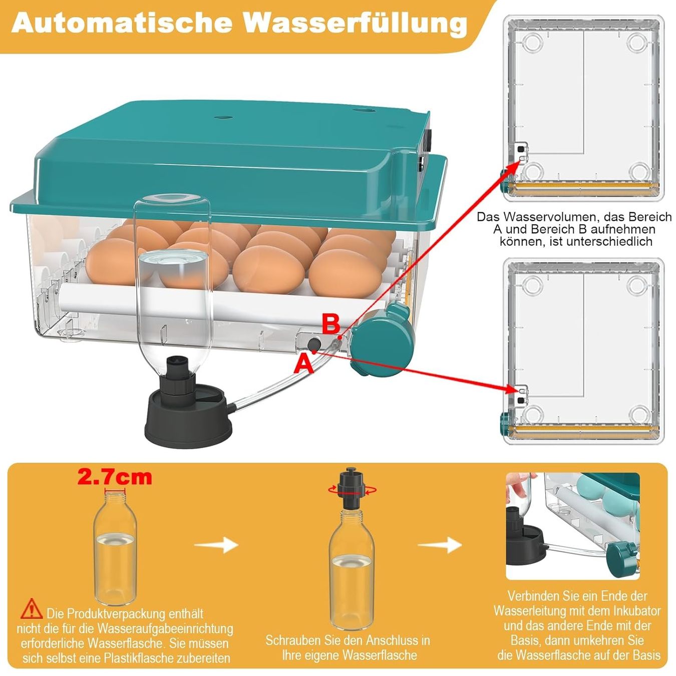 Sonstiges Tierzubehör: Brutautomat kompakt 16 Eier Inkubator mit Eierwende – Neu und originalverpackt aus Wittenbach von SELVARO 4