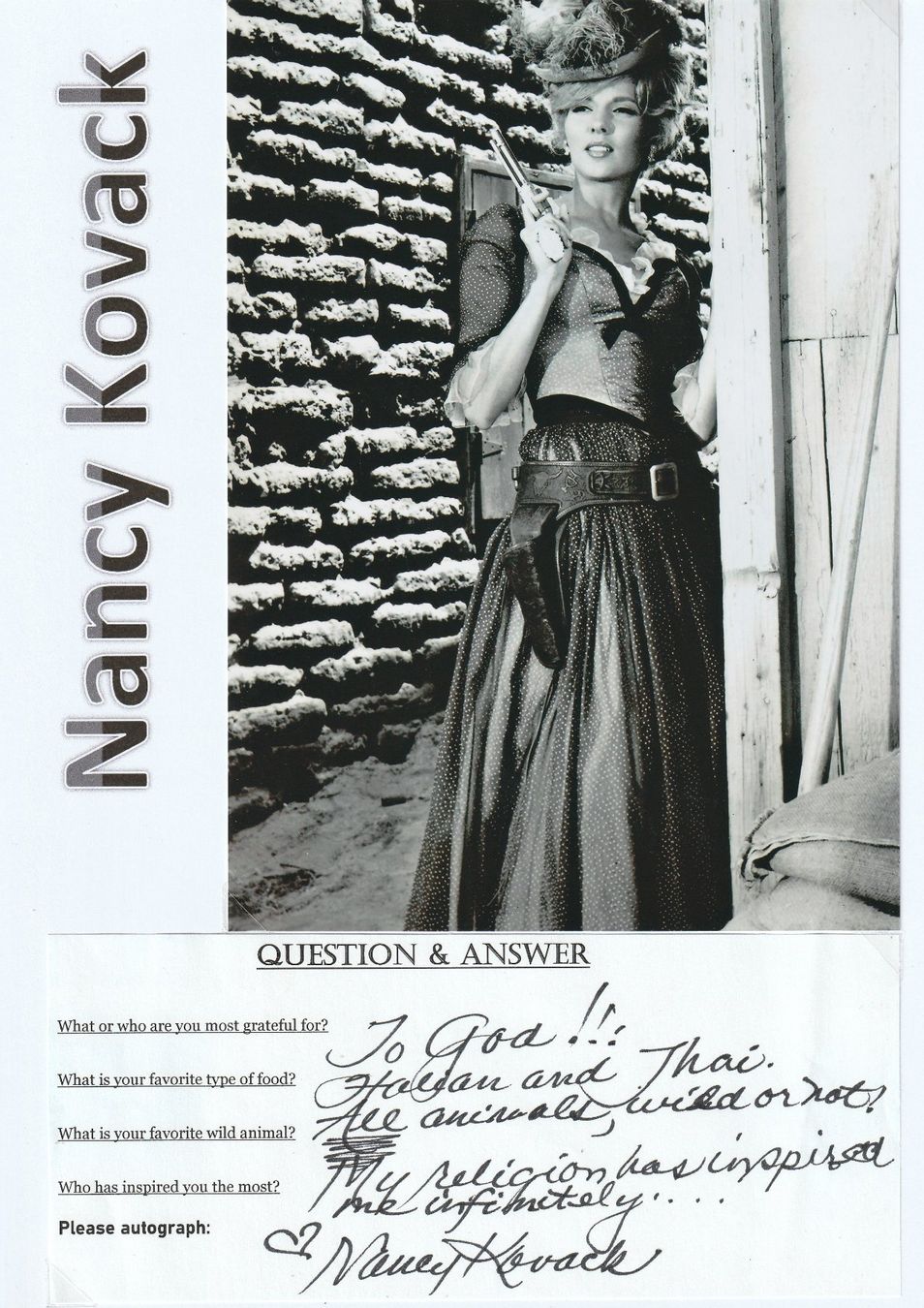 Autogramme: Nancy Kovack / Originalautogramm – Gebraucht aus Schwyz von racingautographs