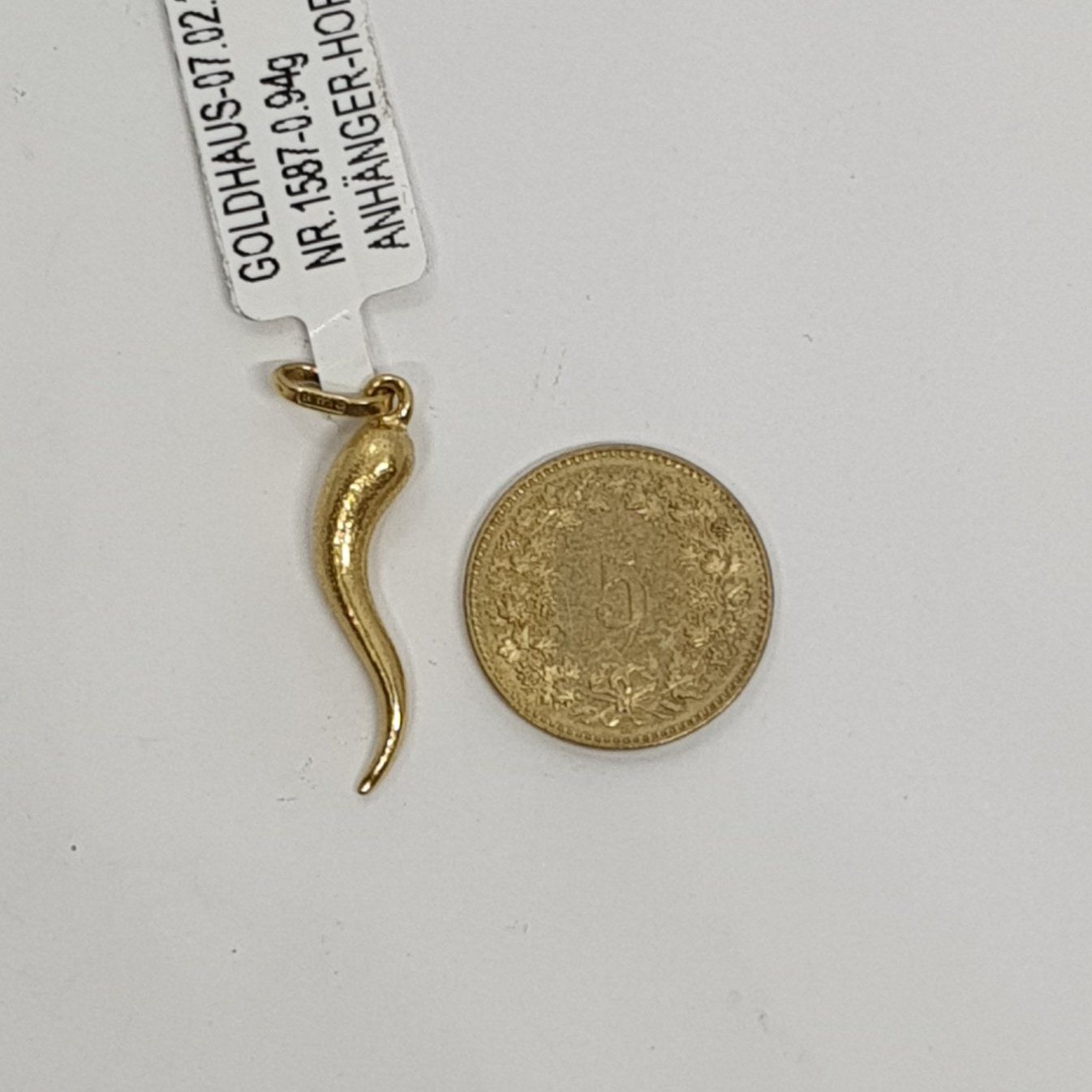 Ciondoli: Echt 18K Gold - Horn Anhänger – Usato da Luzern venduto da Goldhaus-Luzern 3