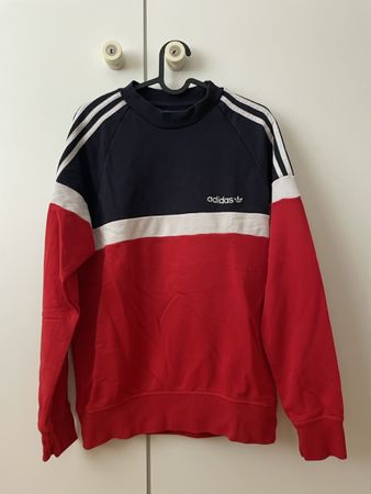 Vintage Adidas Pullover rot/dunkelblau XS