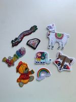 8 Stück Aufnäher Aufbügler Tiere patches Lama Elefant etc.