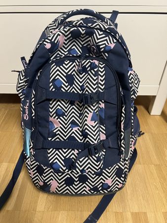 Satch Schulrucksack Navy Pink