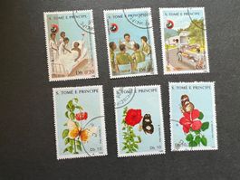 Sao Tome/Principe Rotes Kreuz/Blumen 1988 gest. (E42)
