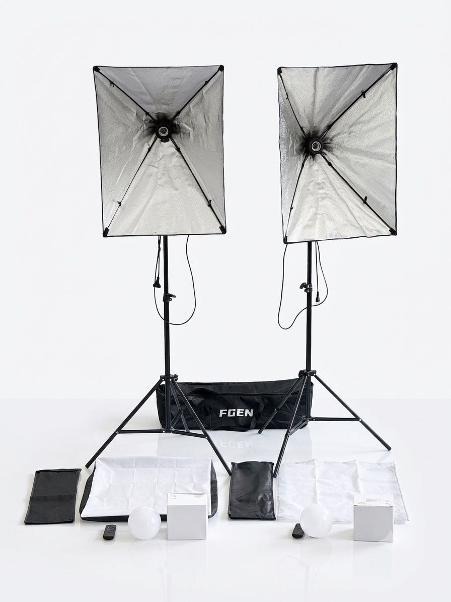 Lampen: FGen Studiolicht-Set, 2x LED-Softbox mit Stativ, & Tasche – Neu (gemäss Beschreibung) aus Riehen von lor_d5w8