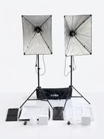 FGen Studiolicht-Set, 2x LED-Softbox mit Stativ, & Tasche
