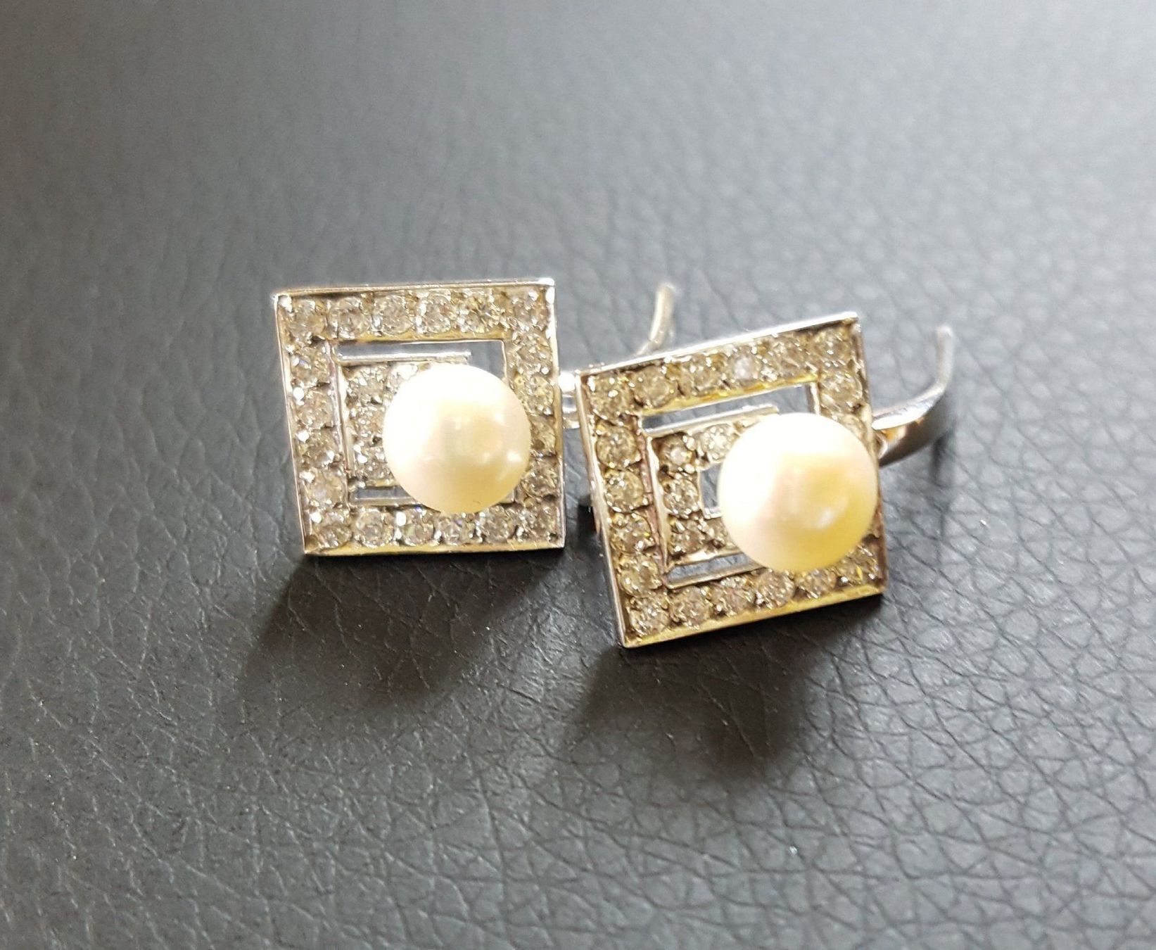 Orecchini pendenti & Orecchini a lobo: 750 Weiss Gold Perlen Ohrstecker/Steine – Usato da Wald ZH venduto da Dasilver 7