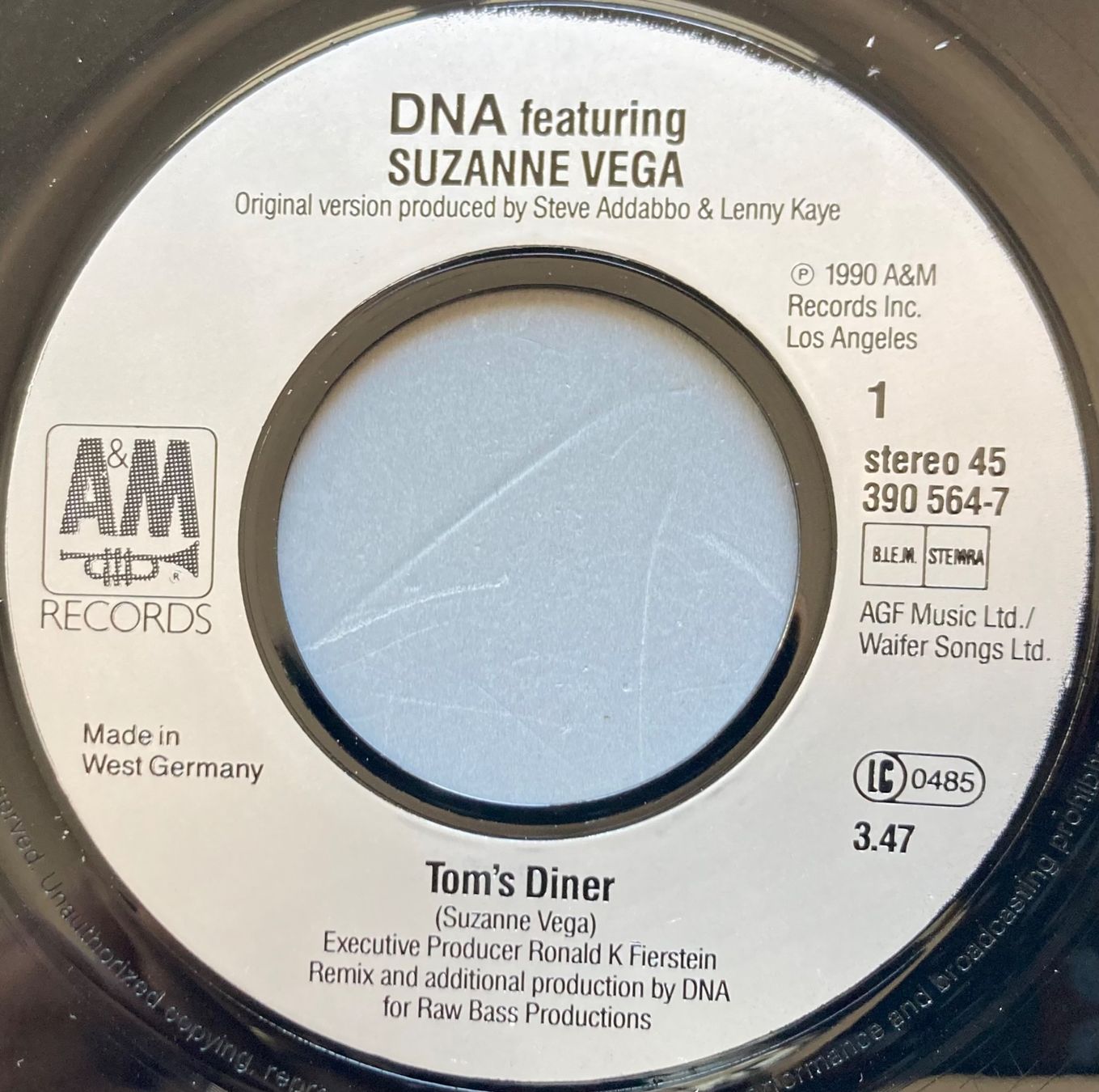 Schallplatten: DNA FEATURING SUZANNE VEGA - TOM'S DINER – Gebraucht aus Poliez-Pittet von Newtown-Records 2