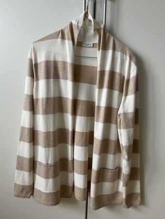 Gerry Weber Strickjacke Gr. M, Beige/Weiss, Top Zustand