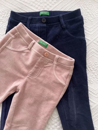 Lot de 2 pantalons rose/bleu 110cm