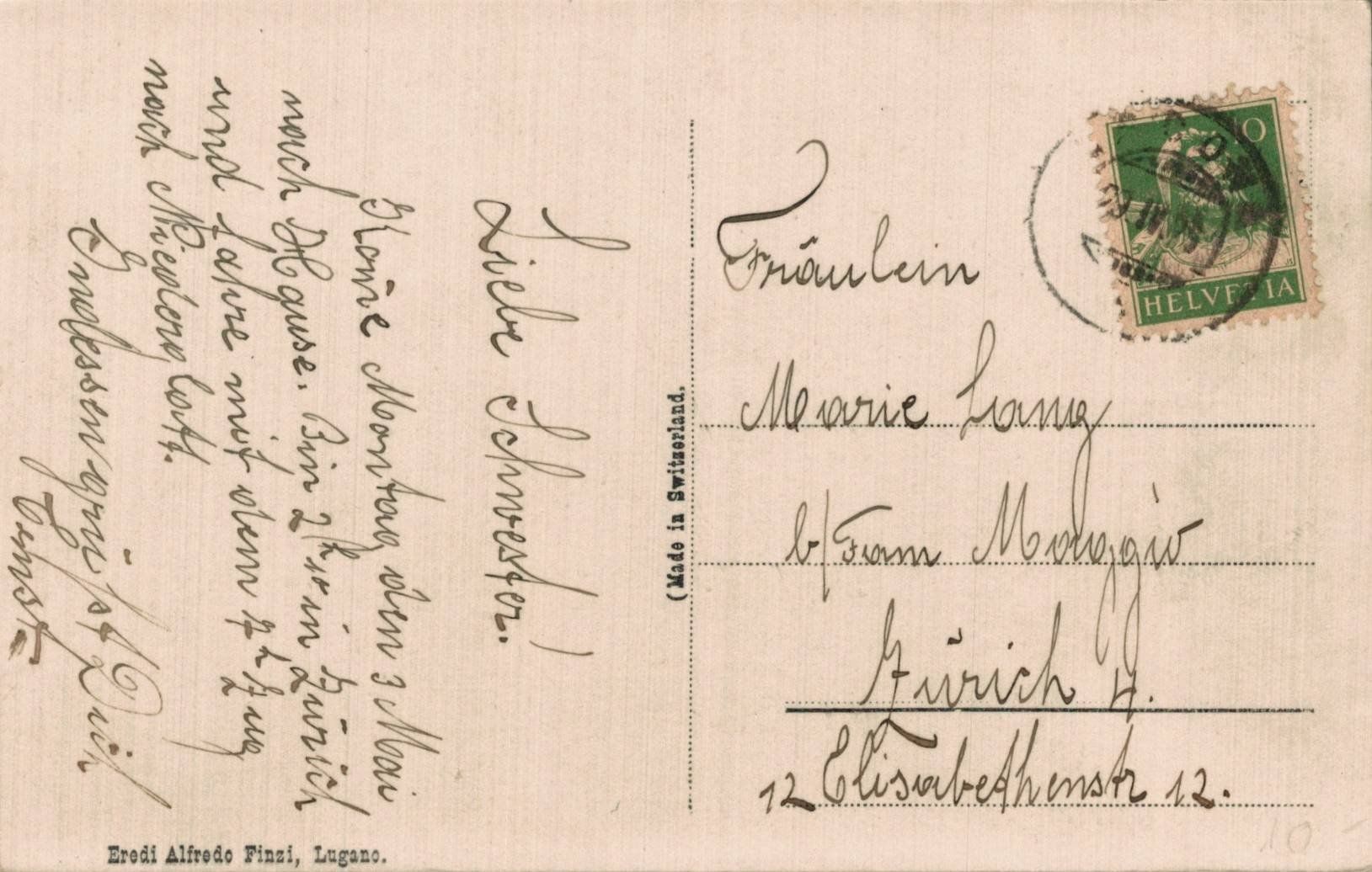 Cartoline postali: Alte Ansichtskarte Tessinerin mit Tragekorb, gel. 1925 – Usato da Luzern venduto da Kartenansicht 1
