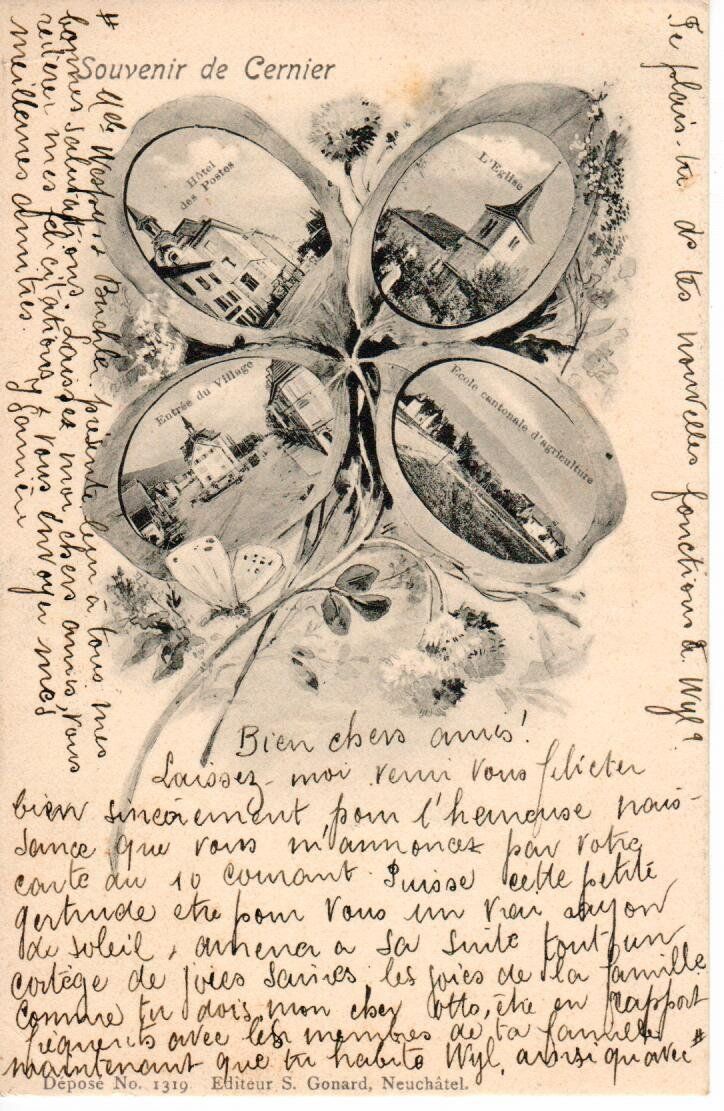Cartoline postali: Souvenir de Cernier 1905 – Usato da Wolhusen venduto da Curver9