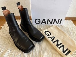 Bottines GANNI noir cuir size 40 état d'occasion