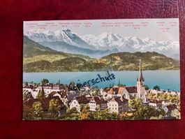Zug und die Berner Alpen um 1914 / AK Städte Seen