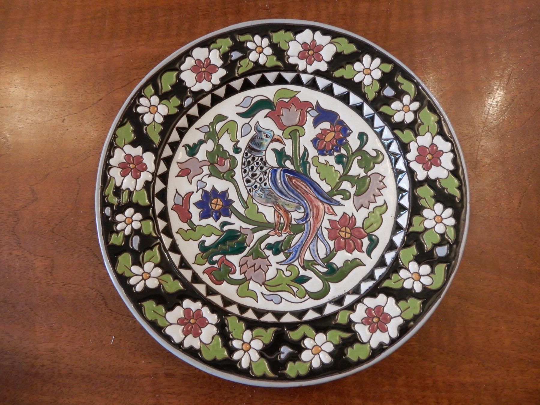 Piatti: Dekorative Keramik Platte Vogel Blumen Muster 25cm – Usato da Erstfeld venduto da Mario_boe0