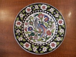 Dekorative Keramik Platte Vogel Blumen Muster 25cm