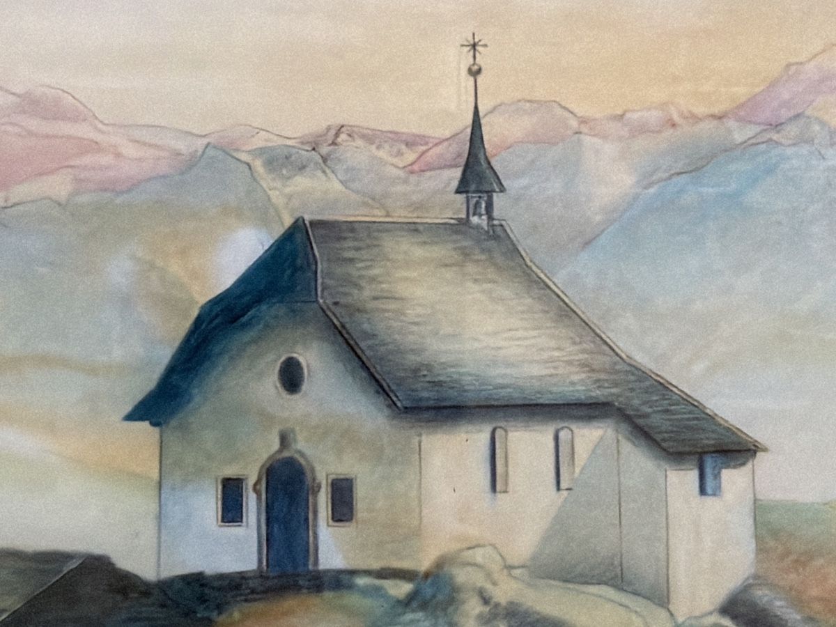 Gemälde: Gemälde, Bettmeralp, original Farbstiftzeichnung. – Gebraucht aus Biberist von Momo33 3