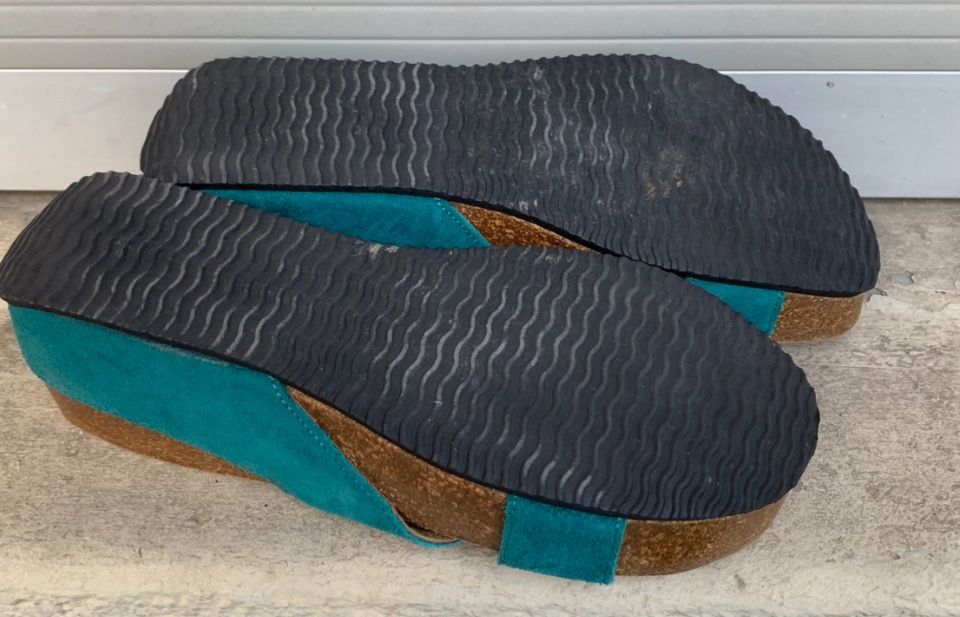 Merrell Damenschuhe: Superbe mule MERRELL cuir nubuck turquoise compensée n.37 – Gebraucht aus Martigny von only__you 9