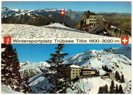 Engelberg - 2 Bild AK Trübsee-Titlis