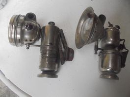 2 antike Fahrradlampen von ca. 1920