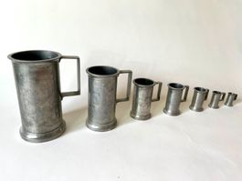 Hohlmasse aus Zinn, 7-teiliges Set, 19. Jahrhundert