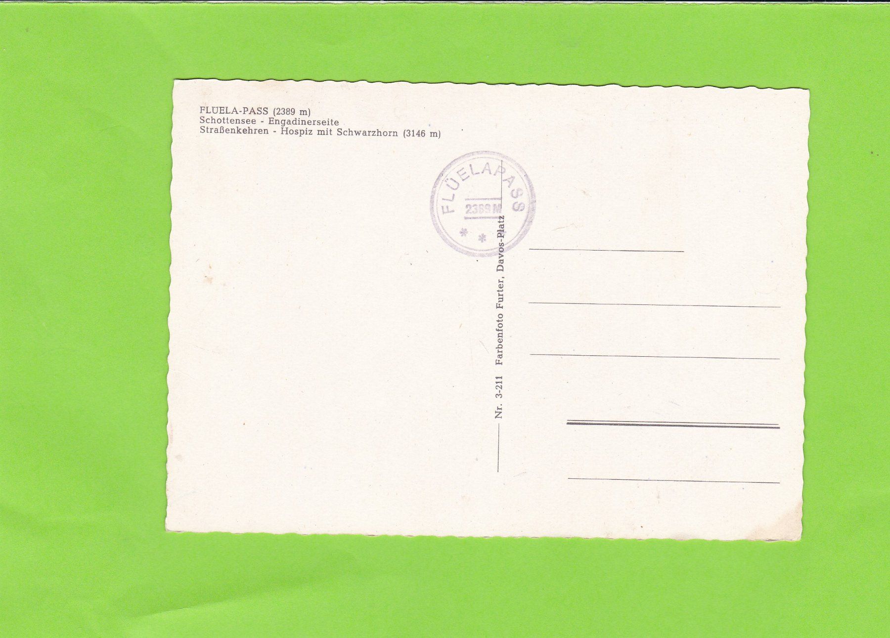 Cartoline postali: Flüelapass-Schnauzenpostauto – Usato da St. Peterzell venduto da neckertal 1