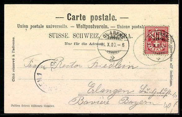 Cartoline postali: Litho Montreux, Ortsansicht mit Dent du  – Usato da Berlin venduto da bartko-reher 1