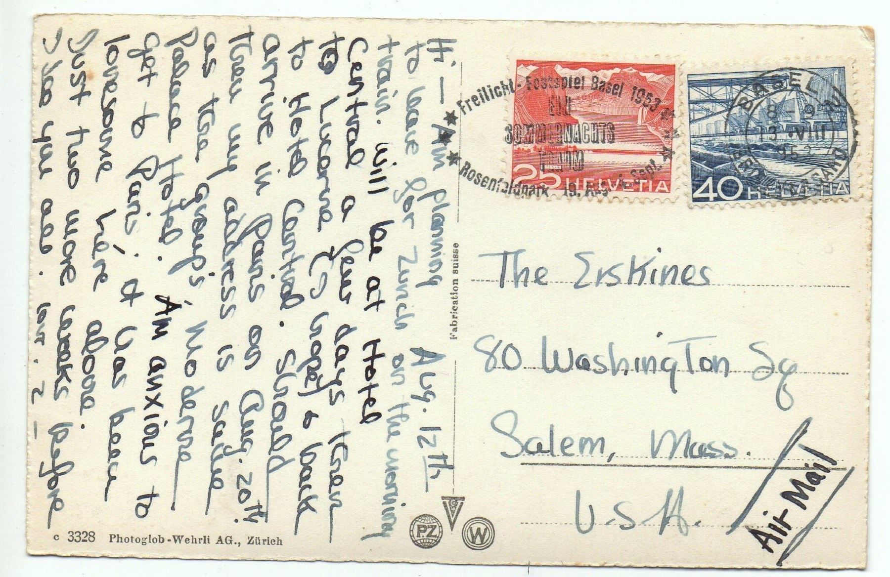 Cartoline postali: BASEL Boot am Steg – Usato da Jona venduto da philajona 1