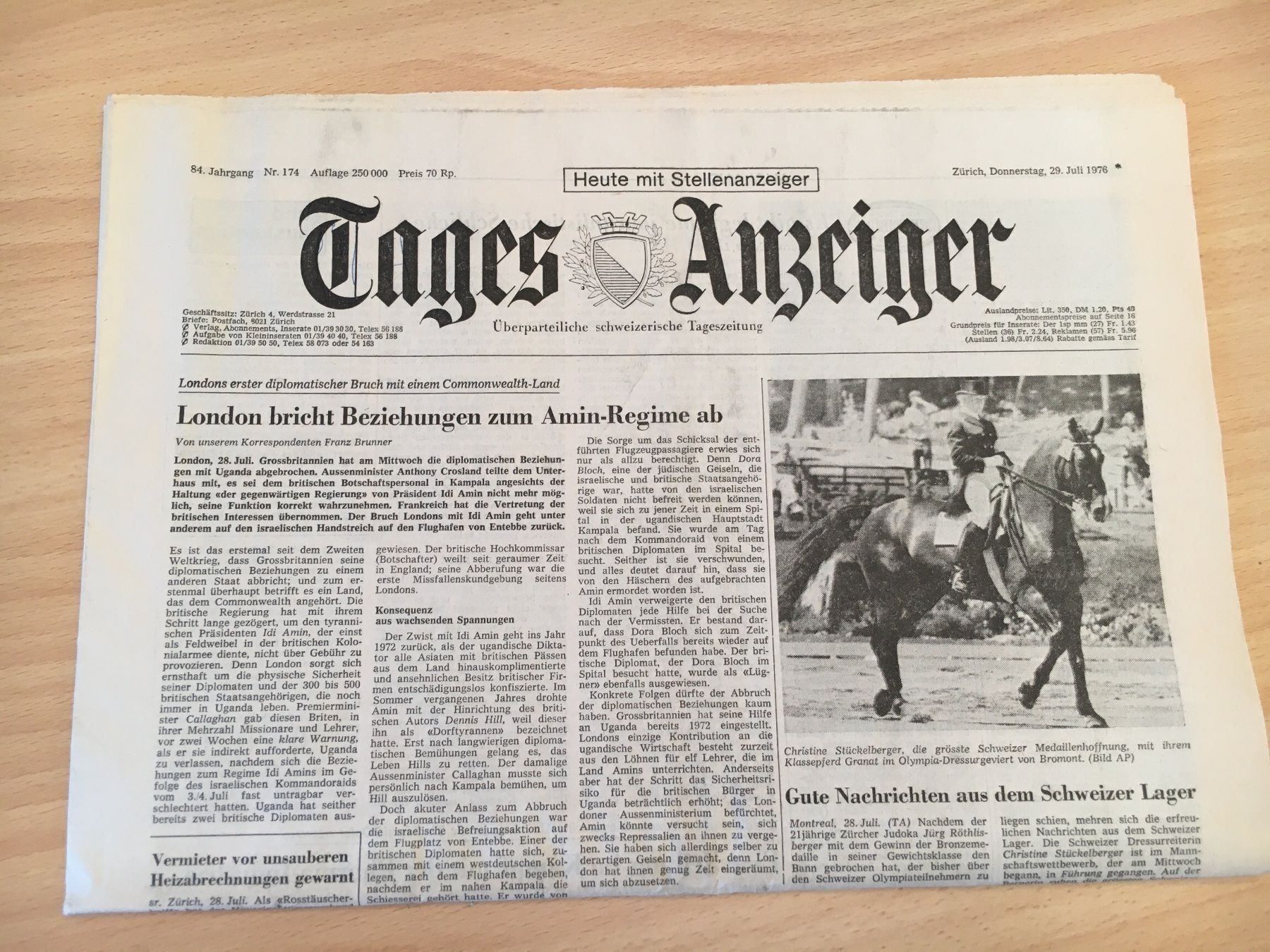 Riviste & Magazine: Tagesanzeiger vom 29. Juli 1976 – Usato da Luzern venduto da Jiggy_8898
