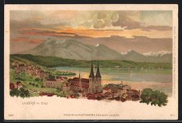 Litho Luzern, Teilansicht mit Rigi